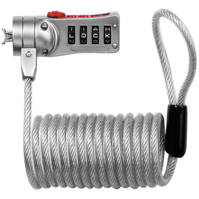 Set Your Own WORD Combination Computer Lock with Self-Coiling Cable